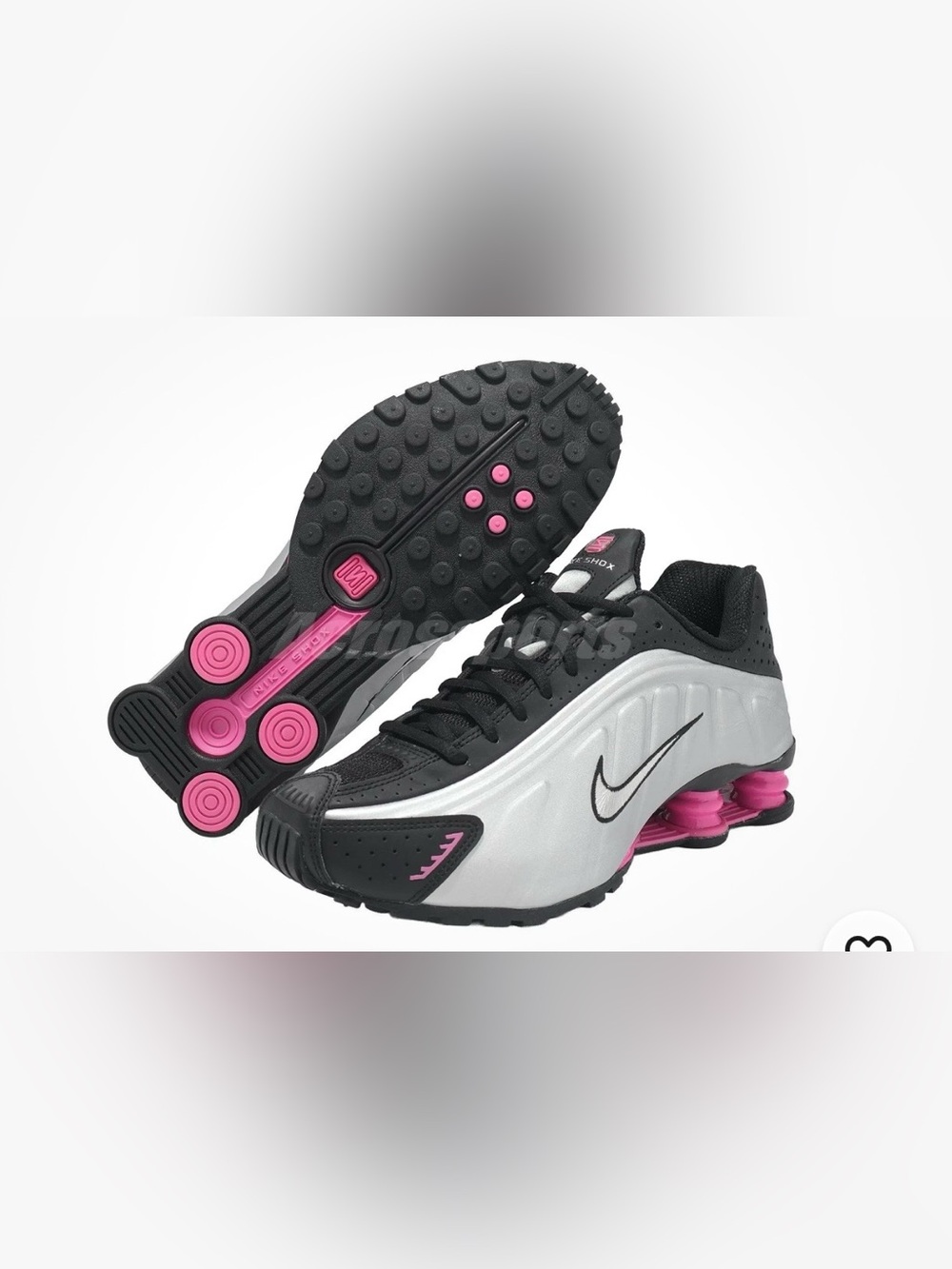 Nike Wmns Shox R4 Black Metallic Silver Pinksicle Women Casual Shoes SAR3565-012